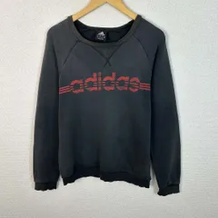 adidas アディダス スウェット トレーナー ロゴプリント ブラック Lサイズ メンズ 古着 スポーツMIX アメカジ