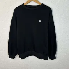 MLB NY ヤンキース スウェット トレーナー ワンポイントロゴ ブラック メンズ 古着 ストリート　アメカジ