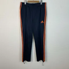 adidas アディダス トラックパンツ ジャージ ライン入り ネイビー Oサイズ メンズ 古着 スポーツMIX