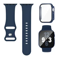 【在庫セール】バンド シリコン 一体型 直角エッジデザイン 保護 指紋防止 PC アップルウォッチ ガラス素材 高透過率 耐衝撃 apple watch ベルト カバー 対応 Series 11 10 9 8 7 6 5 4 コンパチブル SE3 SE2 SE