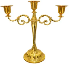 蝋燭立て キャンドルスタンド アンティーク調 燭台 5本立て キャンドルホルダー 蝋燭 アンティーク ホルダー インテリア E 3又/金色