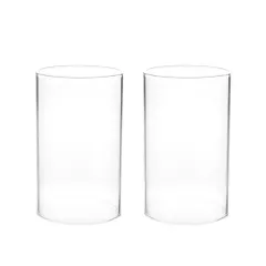 NUOLUX キャンドルホルダー 透明ガラス 蝋燭立て 防風 キャンドルカバー シリンダー 円柱形 8x15cm 2個セット 雰囲気 燭台 インテリア ウェディング テーブル 飾り ウェディングテーブル
