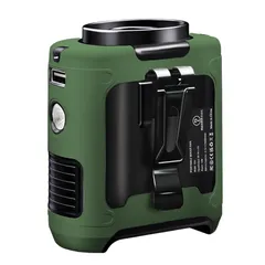 2024ベルトファン 携帯扇風機 腰ベルト扇風機 PSE認証済 ジェットポータブル首掛け・腰掛け・卓上置き 5段階風量調節 ミニ 腰掛け静音 アウトドア/屋外作業 熱中症対策 (10000mAh / Green)