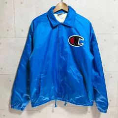 Champion チャンピオン コーチジャケット ナイロンジャケット デカロゴ 裏ボア アウター L ブルー 青 メンズ SG379-5