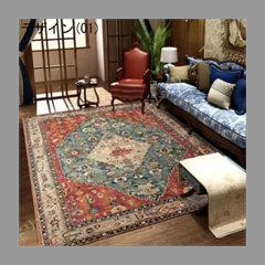 【公式】 ルナシェ  *  Lunache 200*300 ペルシャ 絨毯 カーペット キリム ラグ マット 2畳 3畳 北欧風 おしゃれ 花柄 アンティーク ヴィンテージ テレワーク 200cm×300cm ジャスミンラグ