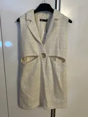 ザラ ツイード カットアウト ミニ ワンピース 新品
