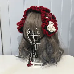 糸の魔法　ヘッドドレス　編み物 バラ