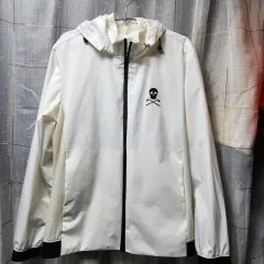 MARK & LONA マークアンドロナ ドクロ ロゴ 白 ウィンドブレーカー アウター 100