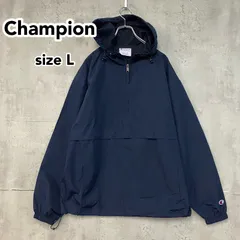 Champion チャンピオン アノラック パーカー L 紺 ナイロンジャケット プルオーバー ウィンドブレーカー ゆったりサイズ 古着 ストリート スポーティ ★ ◇■
