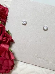 18金【日本製】4ミリキュービックジルコニアK18ポストピアス　刻印有り