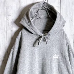 【海外モデル】00s 古着 ナイキ NIKE グレー 胸元刺繍 パーカー #30