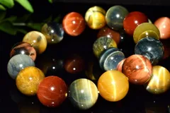 マルチカラー MIXタイガーアイ　14mm　ブレスレット 1個売り パワーストーン 天然石 _BG6171-14
