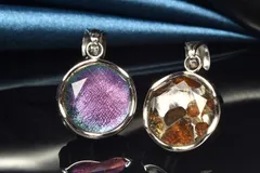 シルバー925 ギベオン＆パラサイト隕石　11mm　レインボーカラー ペンダントトップ 1個売り パワーストーン 天然石 _PRG2373