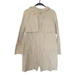 Z1635  modity  モディファイ modit ワールド  ロングコート ベージュ グレージュ アイボリー レディース42 コットン マウンテンパーカー フード付き