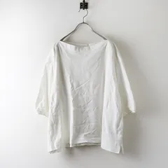 美品 バスコネスト BASCO-nest コットンボートネックプルオーバーカットソー 3＼ホワイト Tシャツ スリット トップス【2400014685725】のサムネイル