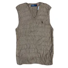 Polo by Ralph Lauren ポロ ラルフローレン ケーブルニット コットン ベスト ベージュ Lサイズ No.E954