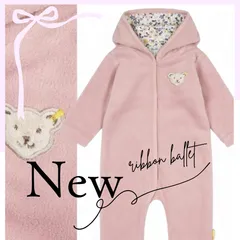 新品　シュタイフ　フリース　カバーオール　ピンク　74