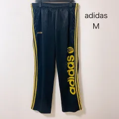 AR10732 adidas 黒×イエロー トラックパンツ メンズ Mサイズ／訳あり品 — 春 夏 秋 冬