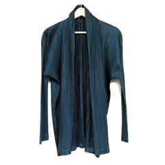 極美品✨プリーツプリーズ　ロングカーディガン　サイズ5 大きいサイズ　グリーン 極美品△PLEATS PLEASE プリーツプリーズ イッセイミヤケ PP13-JA101