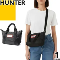 ハンター HUNTER バッグ ショルダーバッグ ナイロン ミニ トップ クリップ トート バッグ レディース メンズ 2way 耐水性 小さめ 軽量 ファスナー付き ブランド 斜めがけ 黒 ブラック UBS1203KBM