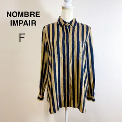NOMBRE IMPAIR ストライプシャツ ノンブルアンペール シャツ ブラウス ベージュ 大人カジュアル ナチュラルコーデ 長袖シャツ レディース Fのサムネイル