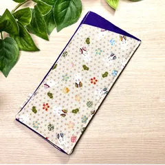 両面　ソフトメガネケース　布製　眼鏡ケース 和柄　うさぎ柄　ハンドメイド　送料無料　【65】