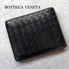 BOTTEGA VENETA ボッテガヴェネタ イントレチャート 二つ折り財布 ブラック 黒 カーフレザー 2つ折り財布 メンズ 編み込み a3