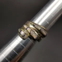 1960~1970年代 メキシコ 925 シルバー アバロン インレイ ヴィンテージ ラップリング 3g 銀 指輪 アワビ貝 装飾 60'70's MEXICO Y9-Y