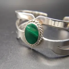 メキシコヴィンテージ マーカサイト オーバル カボション オープン 925 ビンテージ シルバー カフブレスレット バングル レトロ 8Y-M