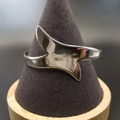 メキシコ 925 シルバー アブストラクト 幾何学デザイン カフブレスレット 銀細工 TAXCO タスコ 14g バングル 夏 60's 70's 8Y-O