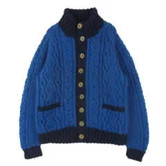 INVERALLAN インバーアラン 茶タグ TOMORROWLAND別注 アラン カーディガン ウール 英国製 ブルー系 ダークネイビー系【中古】のサムネイル