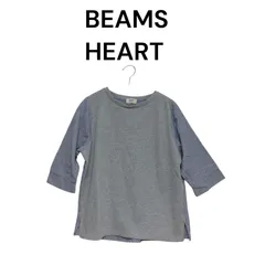 BEAMS HEART ビームス ハート　ワッフル ストライプ プルオーバー シャツ　FREE　グレー