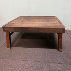昭和レトロ 大型 木製ブラウン座卓・ちゃぶ台・折りたたみ式 120センチ 昭和レトロ 大型 木製ブラウン座卓・ちゃぶ台・折りたたみ式 120センチ