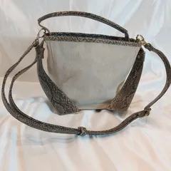 30-00224 SHOO LA RUE シューラルー ミニハンドバック・ミニショルダー レディース ハンドバック ベージュ＋パイソン