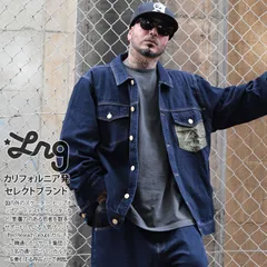 LRG アウター 長袖 Gジャン デニムジャケット ブルゾン メンズ 春秋冬用 インディゴダークブルー 大きいサイズ エルアールジー ジージャン 切り替え グラフィック ビッグシルエット b系 ヒップホップ ファッション ストリート系 服  L3WVMJDXXのサムネイル