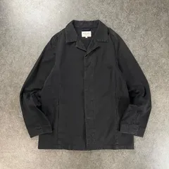 日本製 BLUE:LABEL UNITED ARROWS Work Jacket ブルーレーベル ユナイテッドアローズ ワークジャケット ブルゾン 比翼ボタン 無地 開襟 ブラック メンズ 1225-203-3079