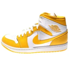 NIKE (ナイキ) WMNS AIR JORDAN 1 MID Lemon ウィメンズ エアジョーダン1 レモン ミッドカットスニーカー イエロー/ホワイト US11.5/28.5cm BQ6472-117