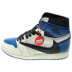 NIKE (ナイキ) ×TRAVIS SCOTT ×FRAGMENT AIR JORDAN 1 RETRO HIGH OG SP MILITARY BLUE DH3227-105 ハイカットスニーカー ブルー/ホワイト/ブラック US6.5/24.5cm
