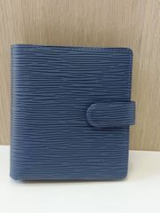 超レア 新品 未使用 初代 皇居 財布 折りたたみ 本革 がま口 紺 