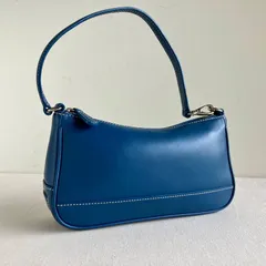 Vintage y2k Coach Hamptons Demi Baguette Shoulder Bag Blue Leather Purse
