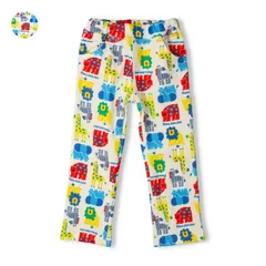 moujonjon 爆温カラフル動物総柄裏起毛ロングパンツ　m55048