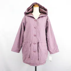 エルカーマ L-kama コート アウター 長袖 フード ハーフ丈 中綿 15R パープル ※EKM