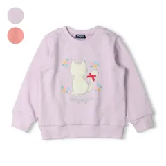 moujonjon ネコボアアップリケ裏毛トレーナー　m64644