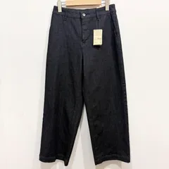 新品未使用 無印良品 ワイドパンツ デニム パンツ 縦横ストレッチ ダークネイビー アンクル丈 サイズL【送料込み】