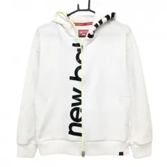 ニューバランスゴルフ ジップパーカー 白×黒 ビッグプリント レディース 2(L) ゴルフウェア New Balance