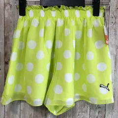 PUMA（プーマ ）　ゴルフウェア　テニスウェア　スポーツ　ドット柄キュロットスカート　蛍光イエロー　S・L　【未使用・タグ付き】