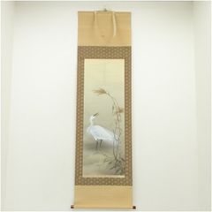 K125 酒井抱一 「飛雪白鷺図」 掛軸 日本画 工芸印刷 共箱 - メルカリ