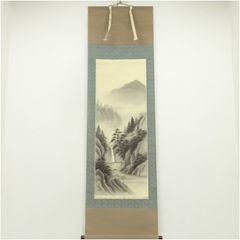 美品 掛け軸 西陣織 那智の滝 観音出現図 太巻き付 西国三十三所