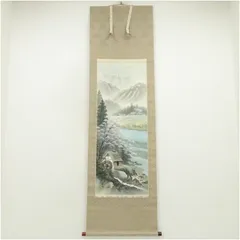 藤岡紫峰／川合玉堂師事「夏の湖畔」掛軸 紙本 共箱：山水 2026年最新】紫峰 掛軸の人気アイテム - メルカリ