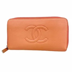 【5oe4919】シャネル 長財布 キャビアスキン ピンク【中古】レディース